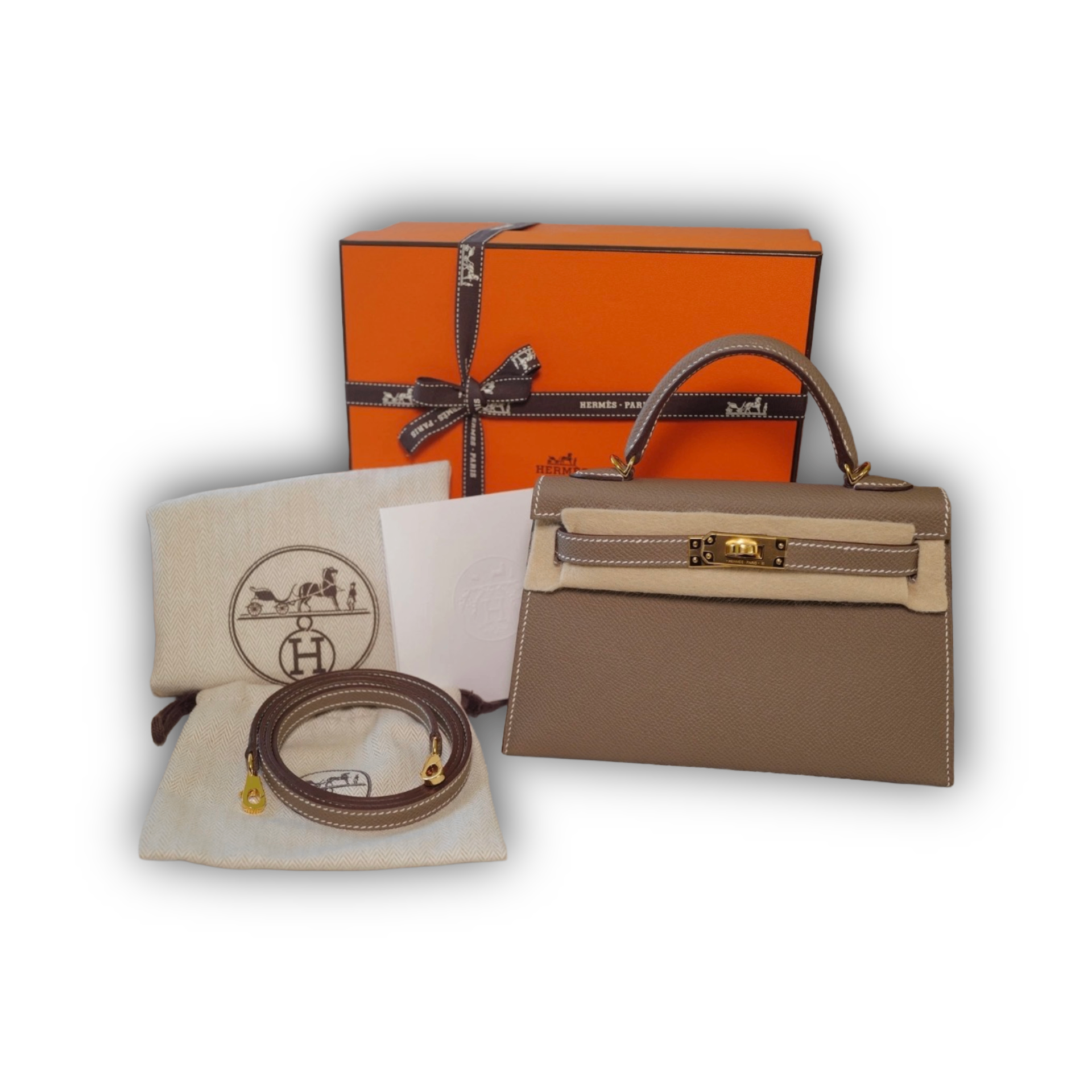 Hermes Kelly 20 Mini Etoupe Epsom GHW — view 7
