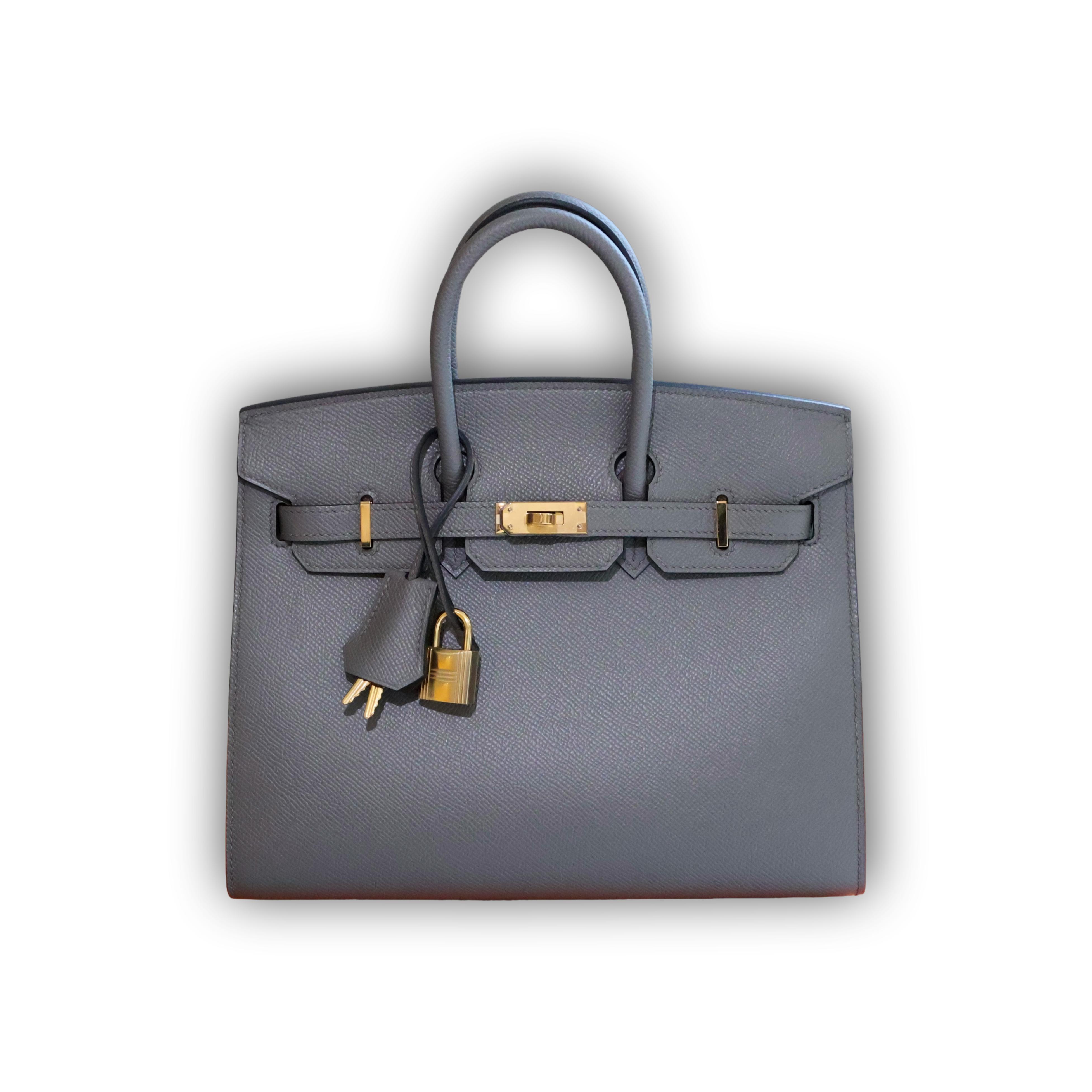 Hermes Birkin 25 Gris Etain Epsom Gold Hardware
