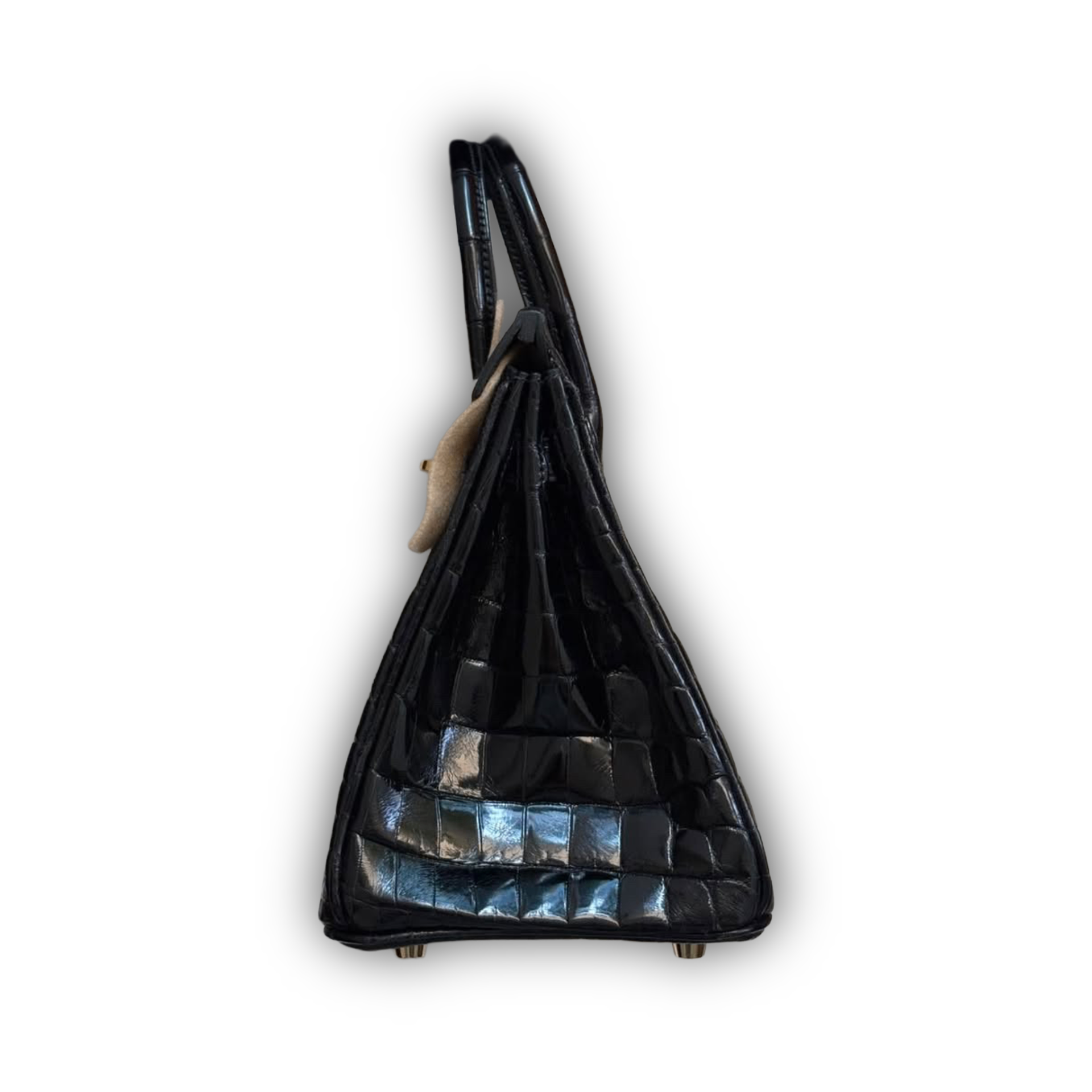 Hermes Birkin 25 Noir Shiny Niloticus Crocodile GHW — view 3