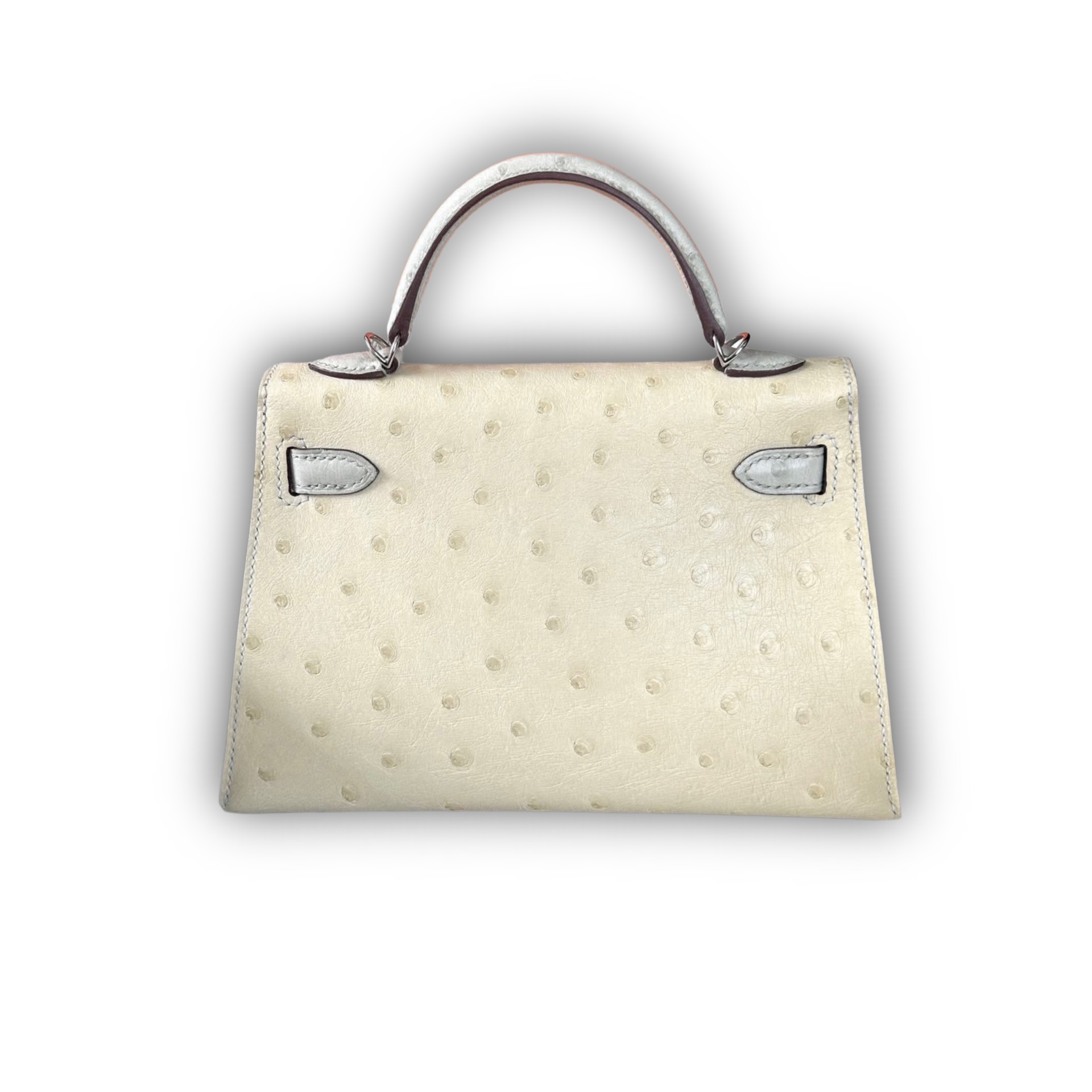 Hermès Kelly Mini 20 in Vanille & Gris Perle Ostrich with Palladium Hardware — Instagram photo 4 of 5