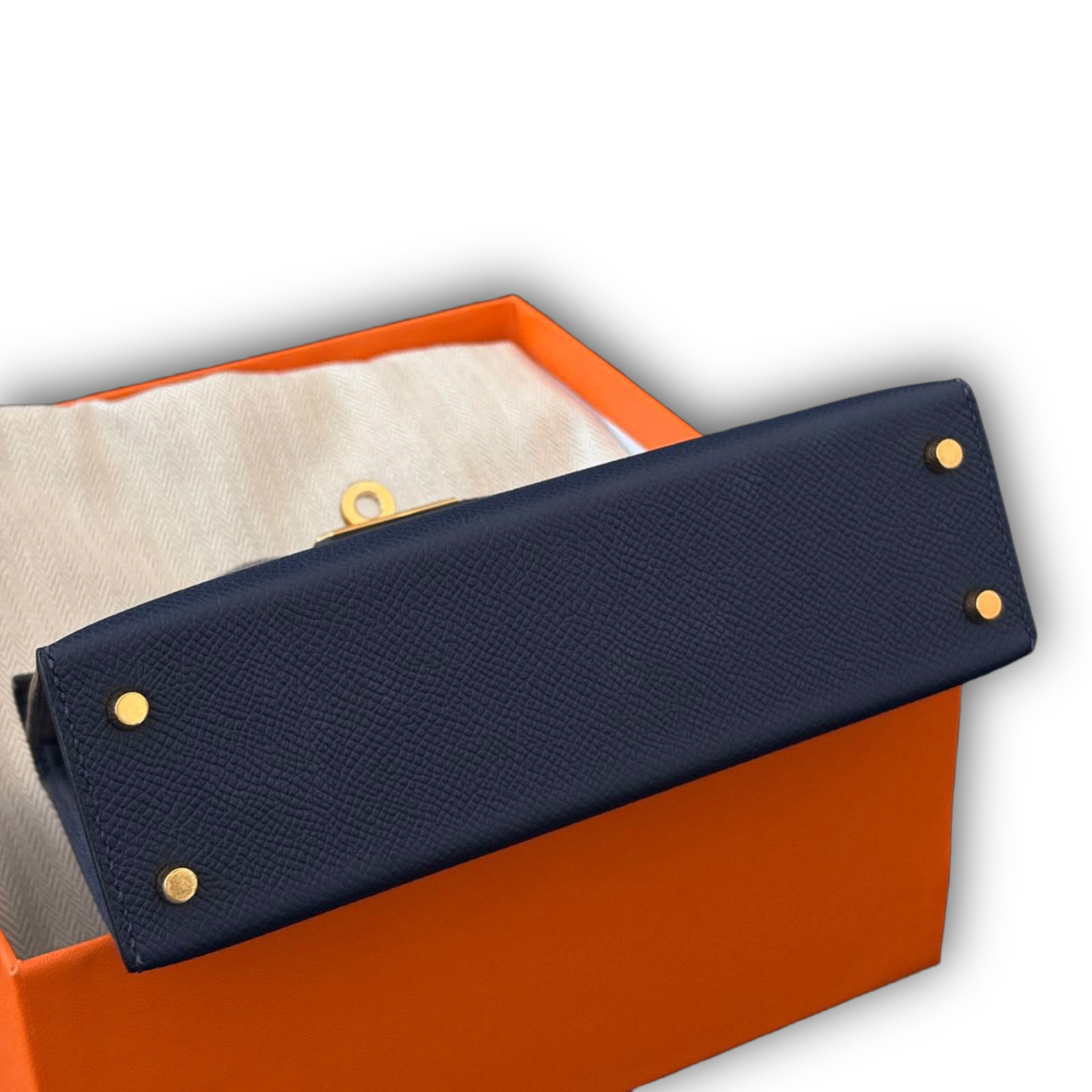 Hermes Kelly Mini 20 Bleu Nuit Epsom GHW — view 4