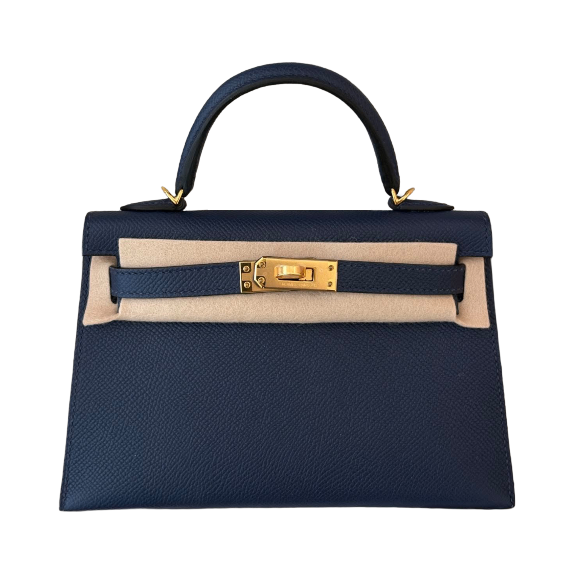 Hermes Kelly Mini 20 Bleu Nuit Epsom GHW — view 1