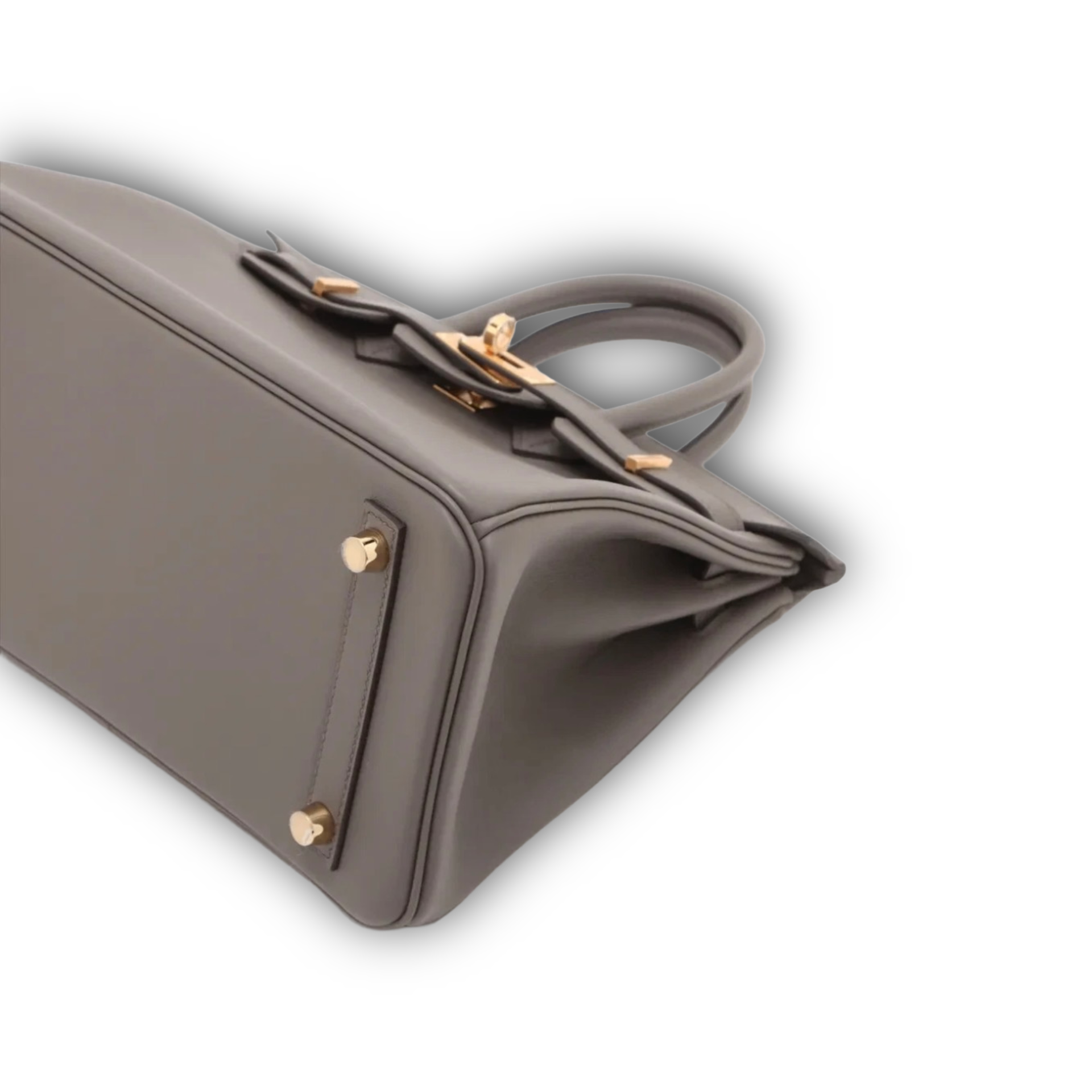 Hermes Birkin 25 Gris Etain Swift Gold Hardware — view 2