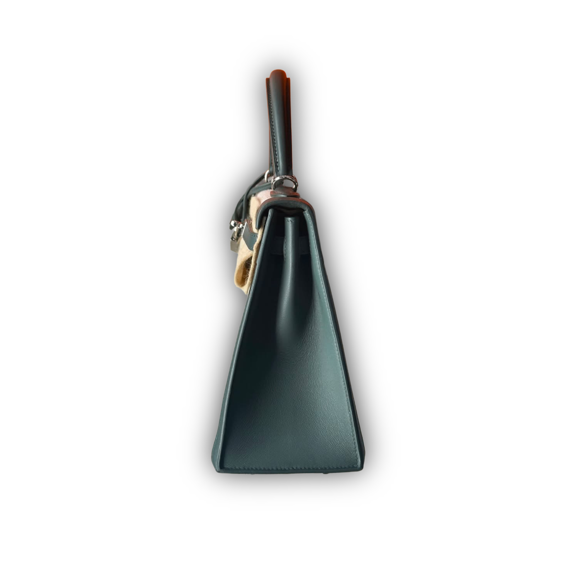 Hermes Kelly 25 Vert Bosphore and Vert Jungle Toile PHW — view 4