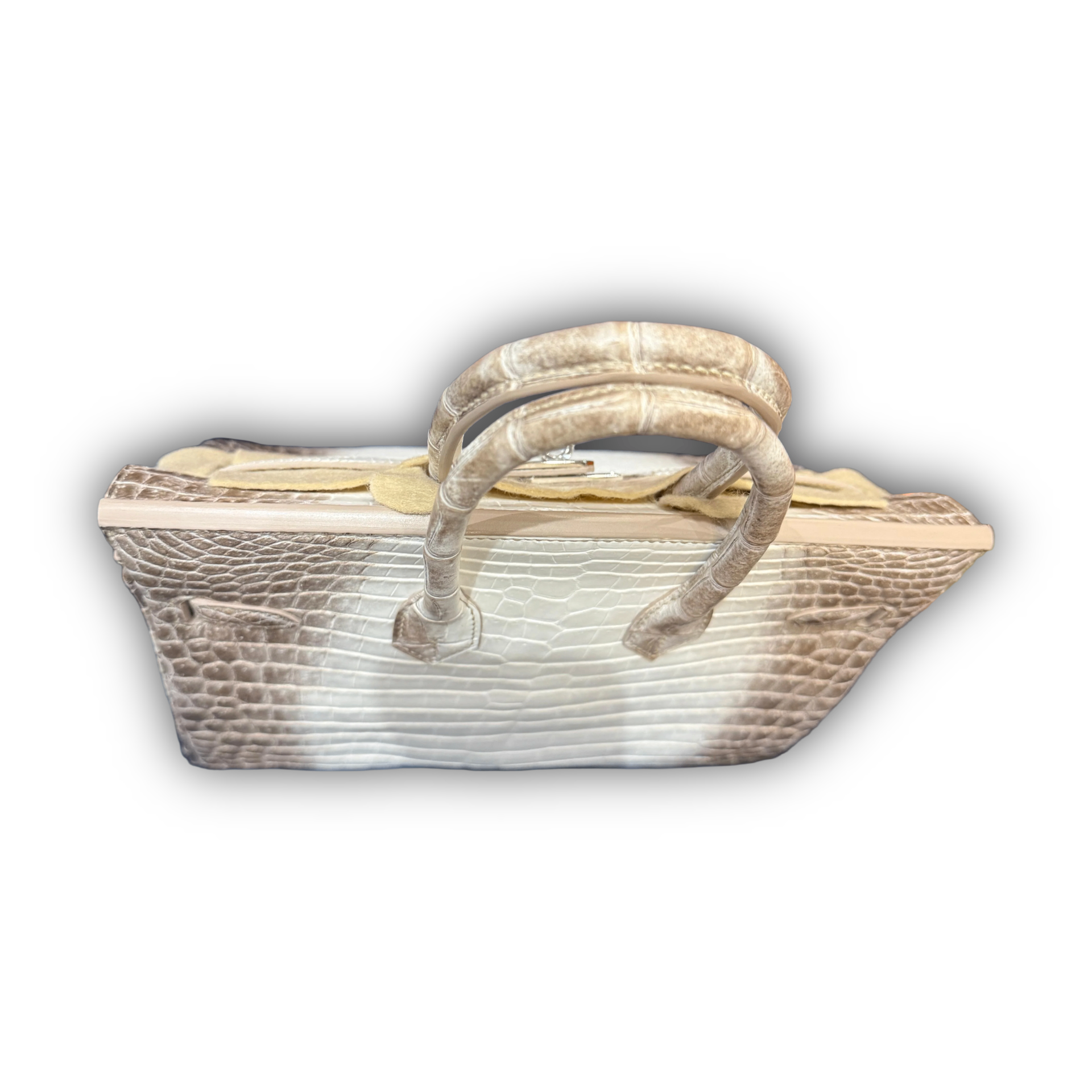 Hermes Birkin 25 Himalaya Niloticus Crocodile Gold Diamond Hardware — view 4
