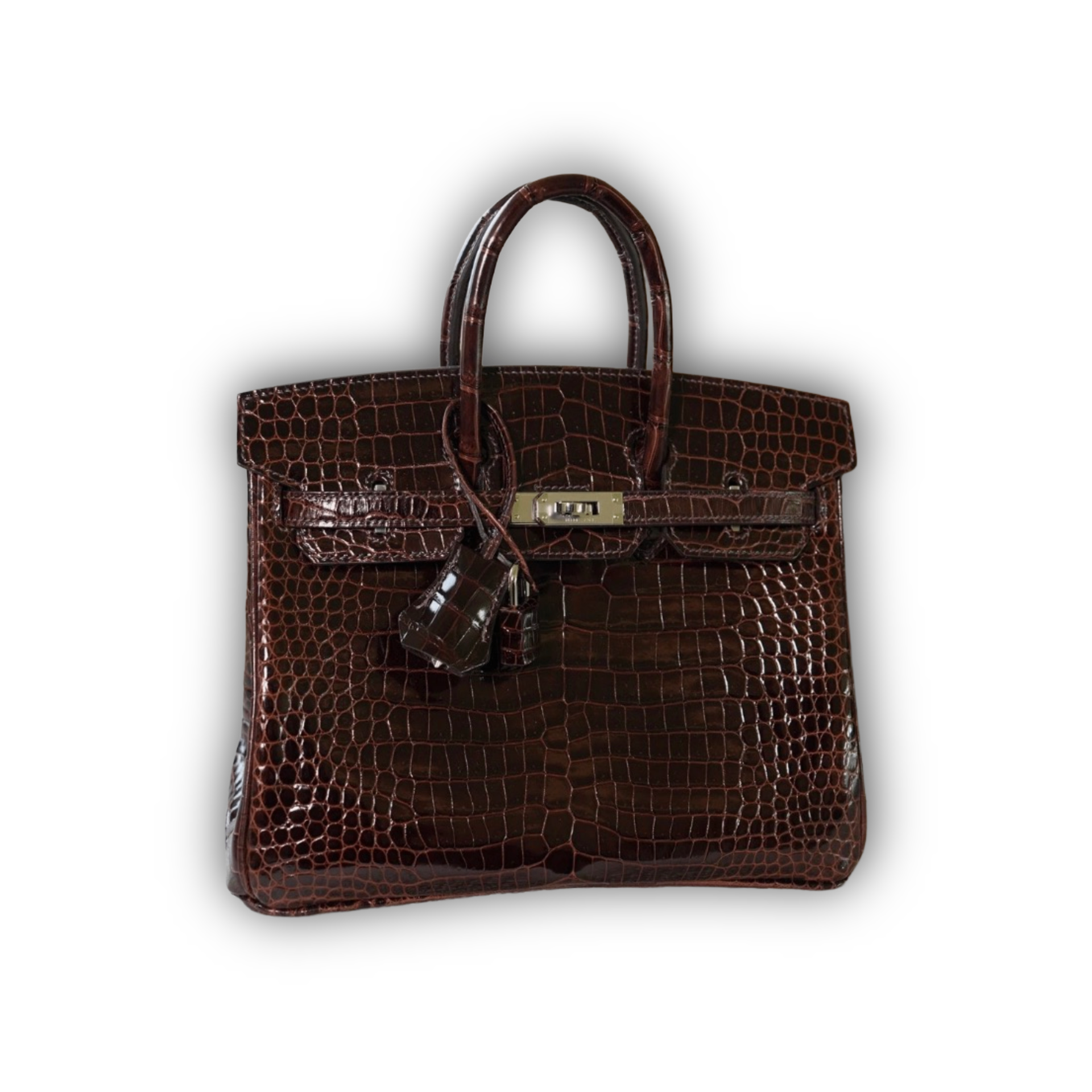 Hermes Birkin 25 Havane Shiny Porosus PHW