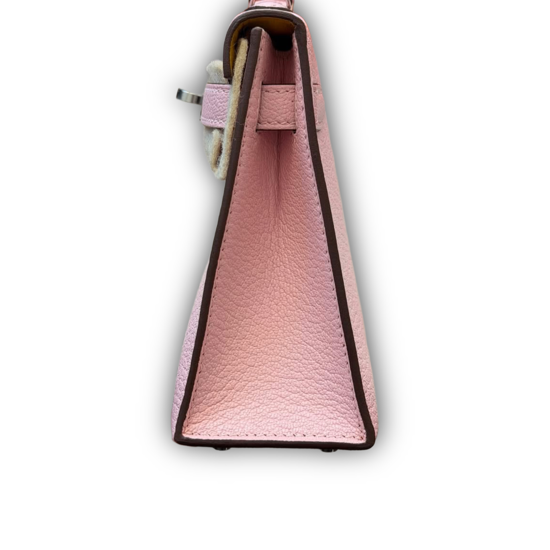 Hermes Kelly Mini 20 Rose Sakura Chèvre PHW — view 3