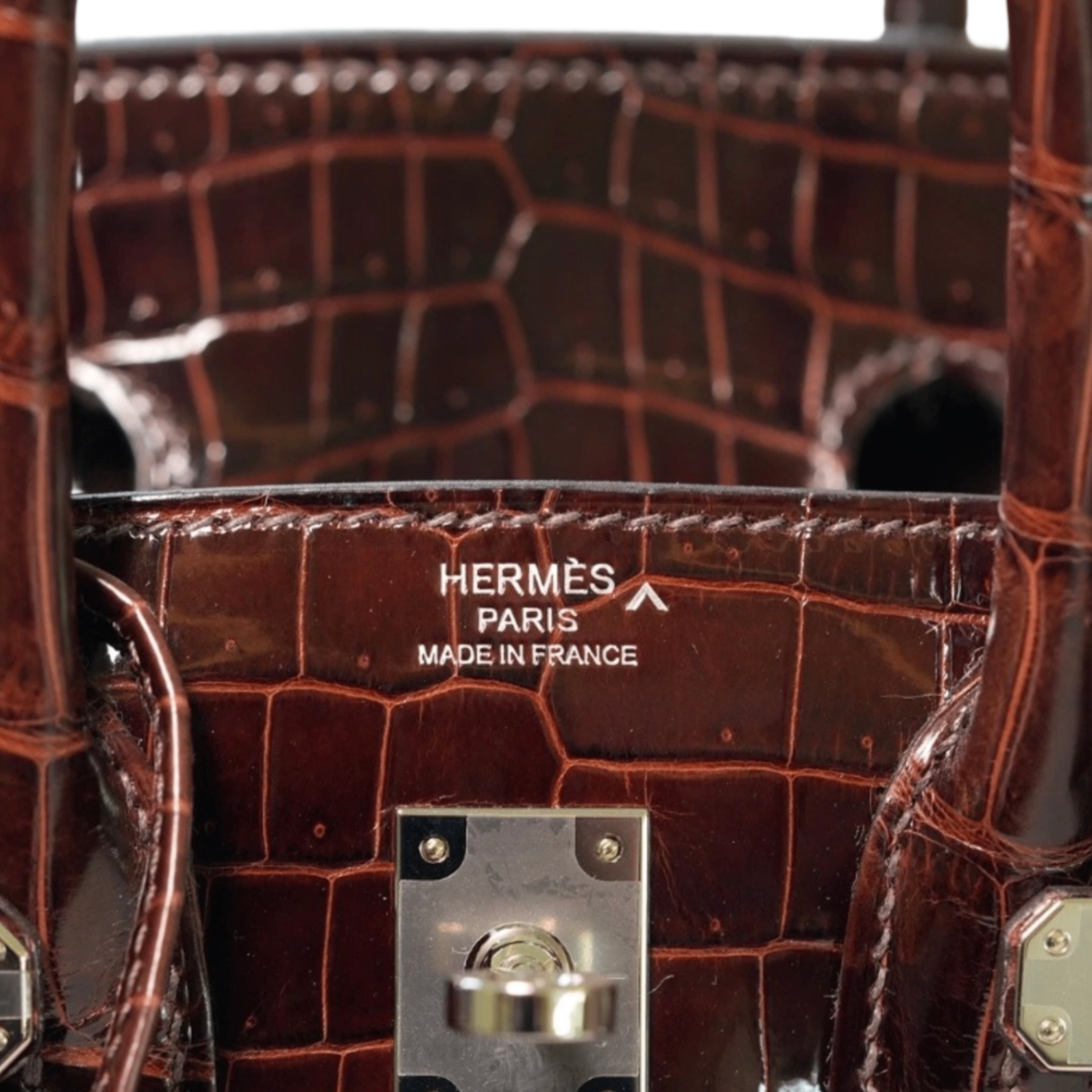 Hermes Birkin 25 Havane Shiny Porosus PHW — view 4