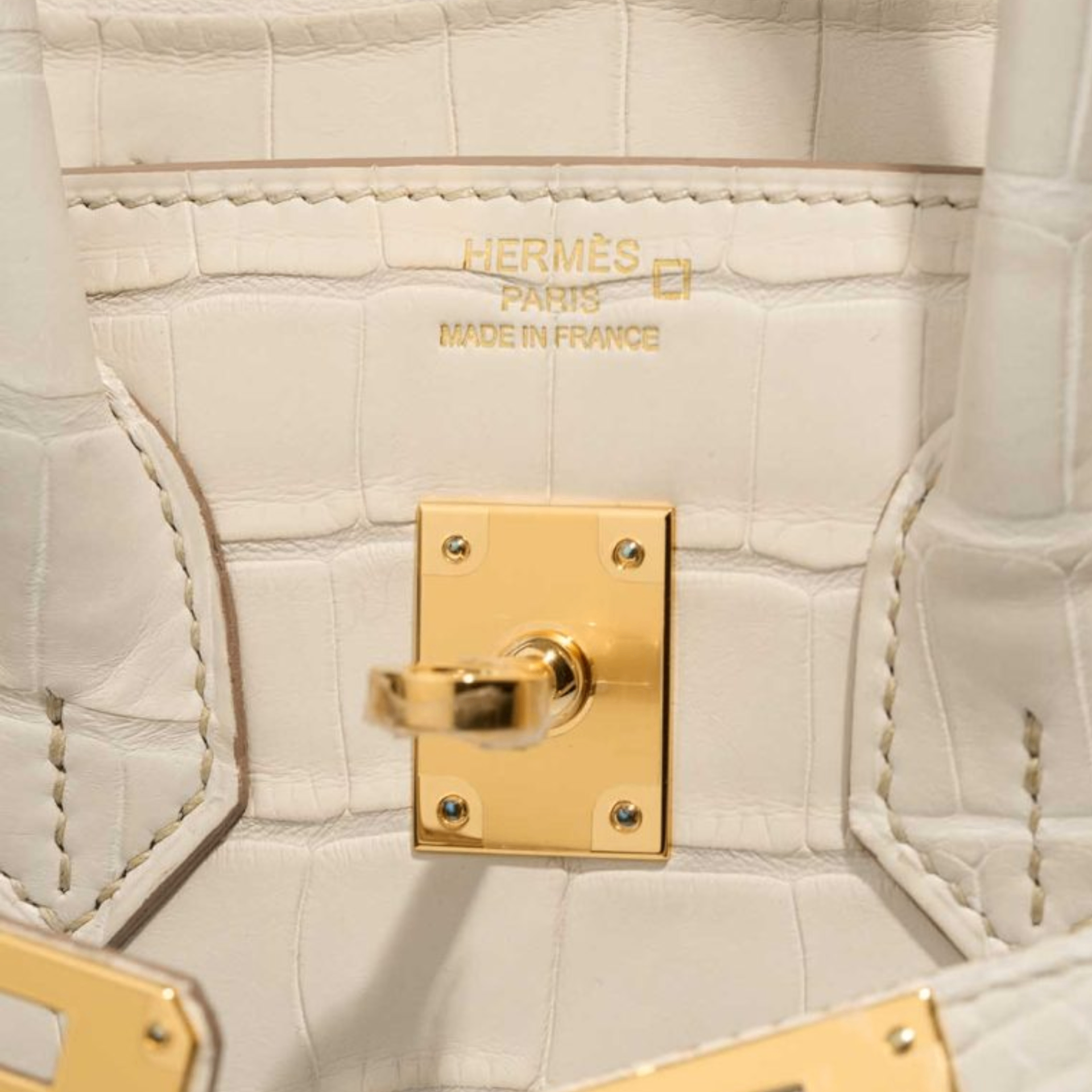 Hermes Birkin 25 Beton Alligator GHW — view 6