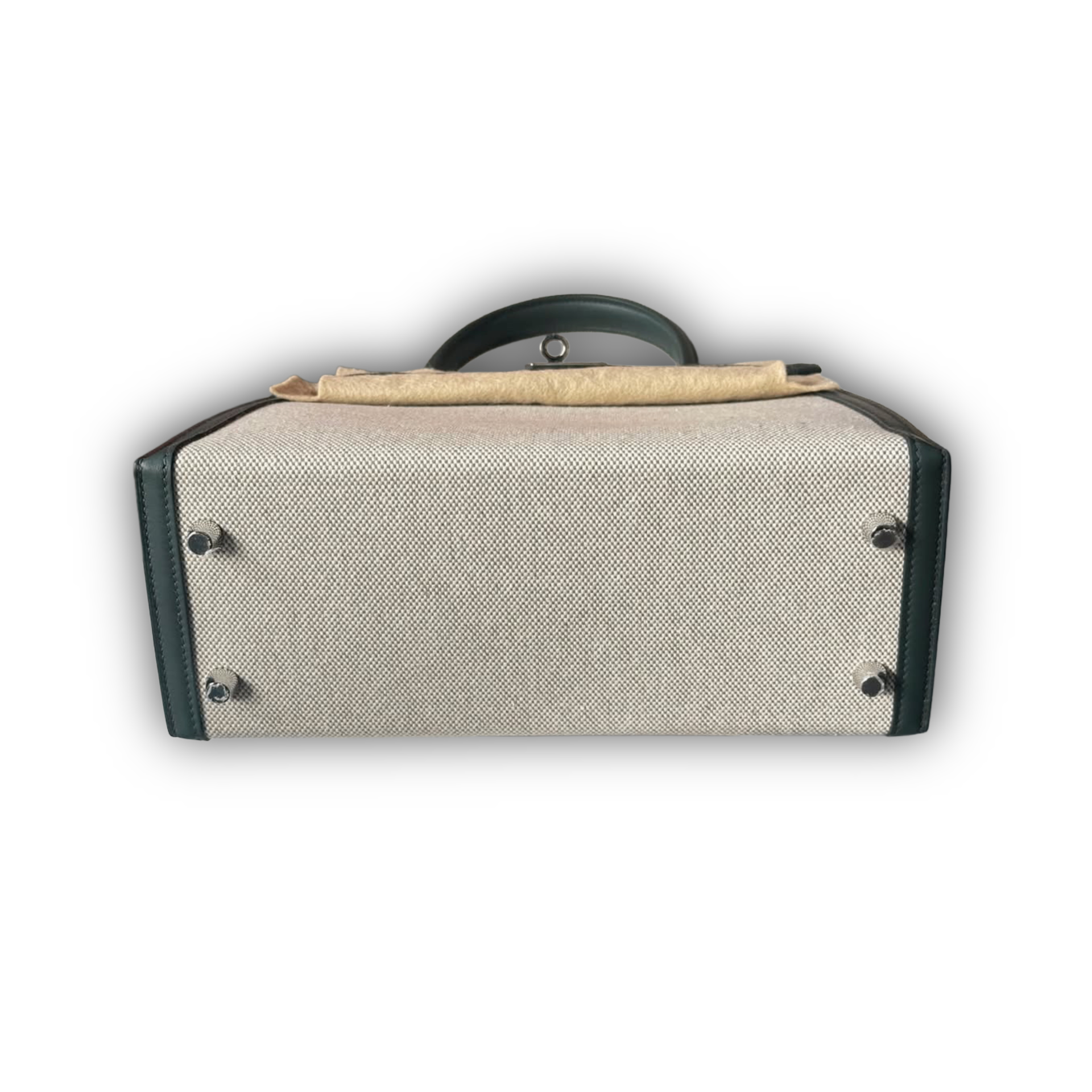 Hermes Kelly 25 Vert Bosphore and Vert Jungle Toile PHW — view 5