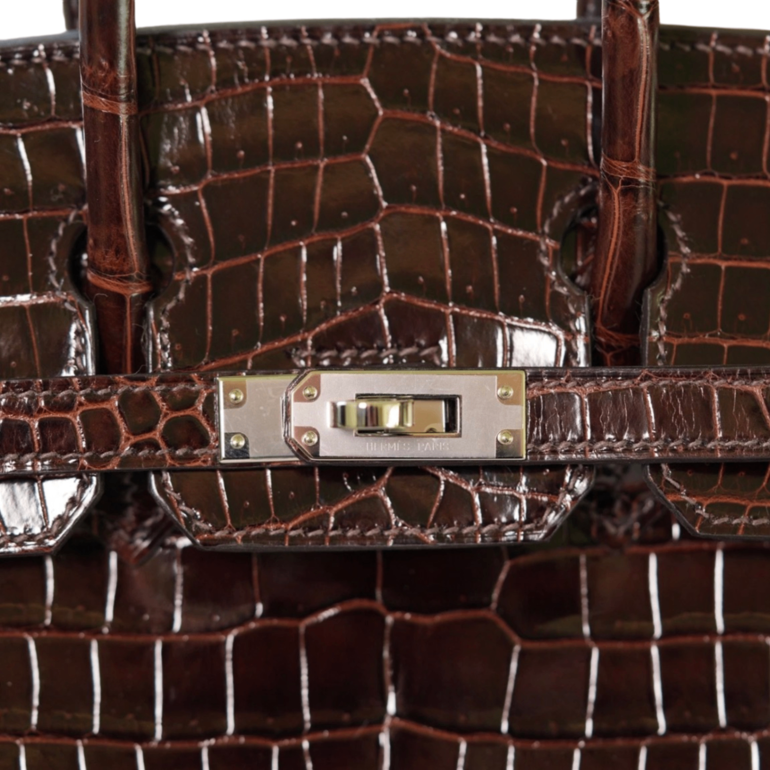 Hermes Birkin 25 Havane Shiny Porosus PHW — view 3