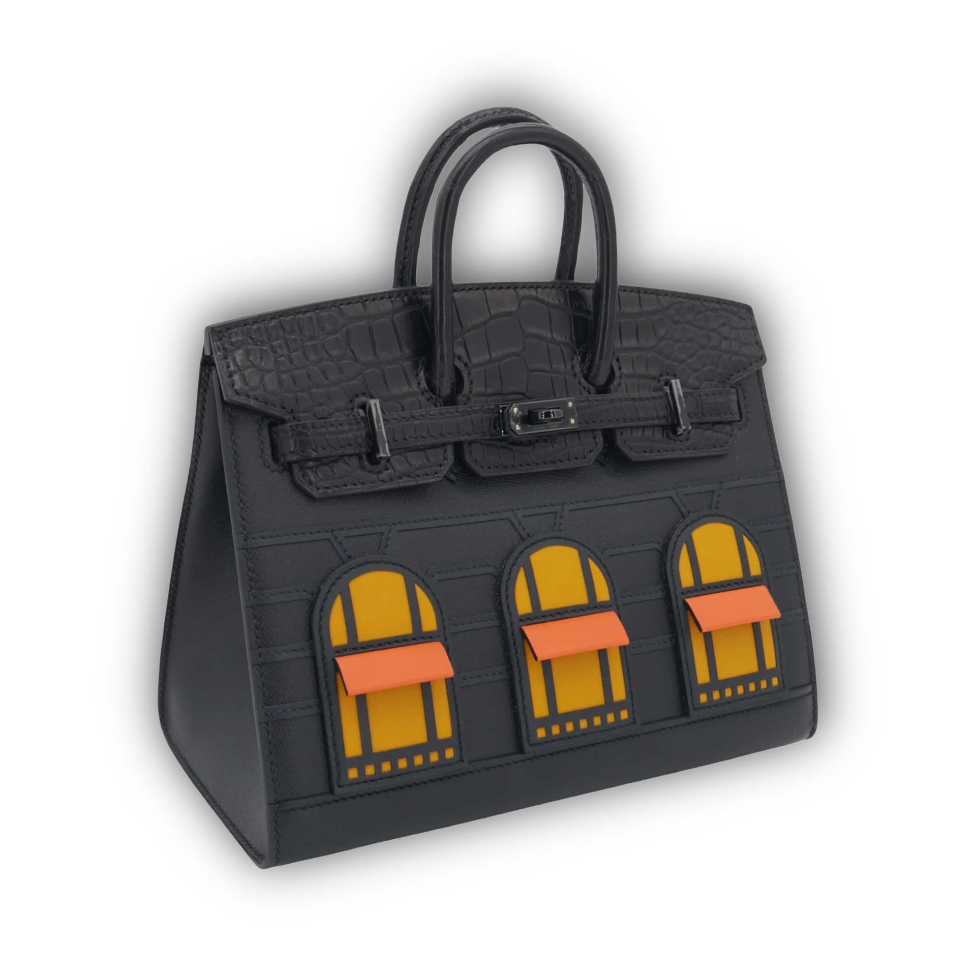 Hermes Birkin 20 Sellier Faubourg House Midnight Matte Alligator So Black Hardware — view 2