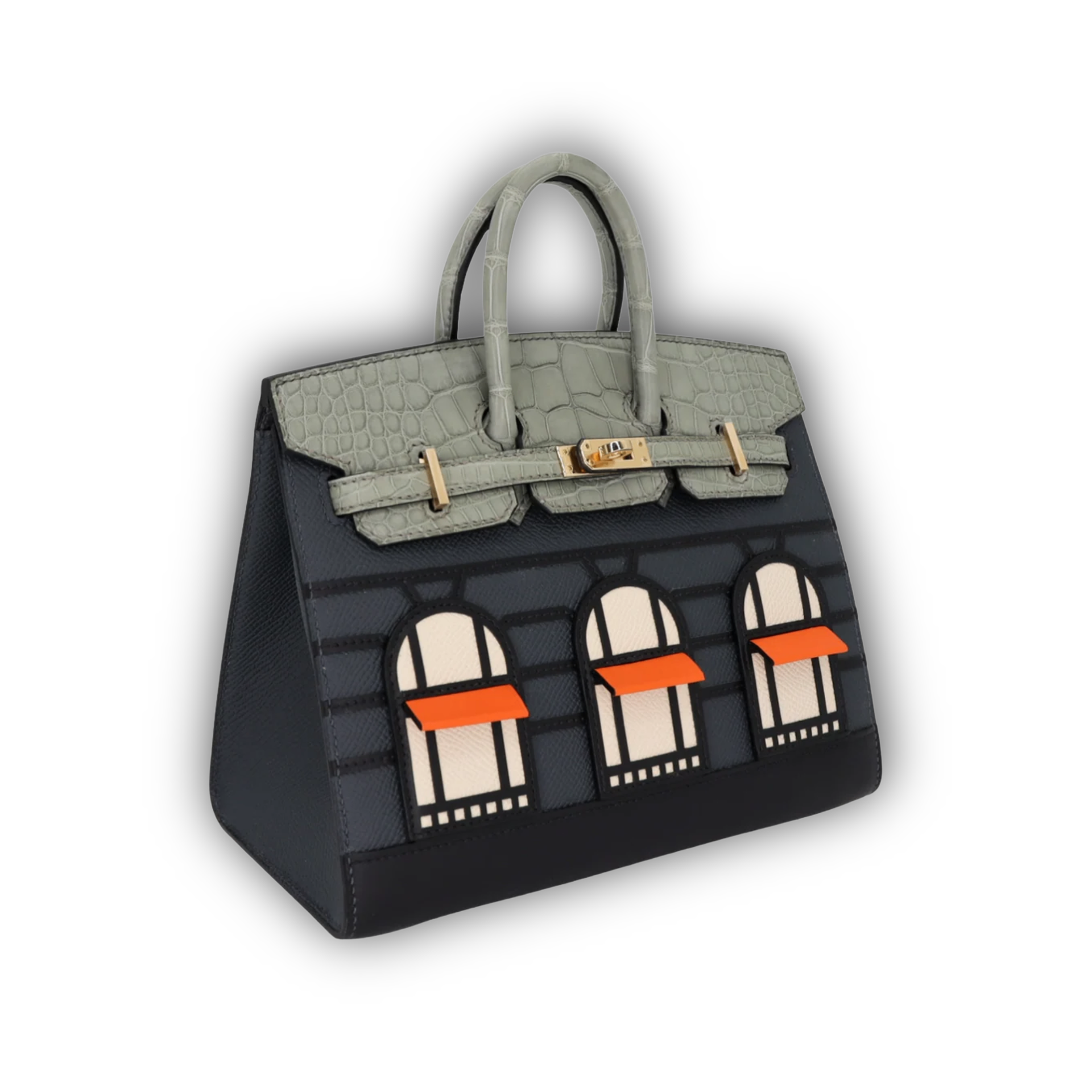 Hermes Birkin 20 Sellier Faubourg House Rainy Day Jour De Pluie Permabrass Hardware — view 2