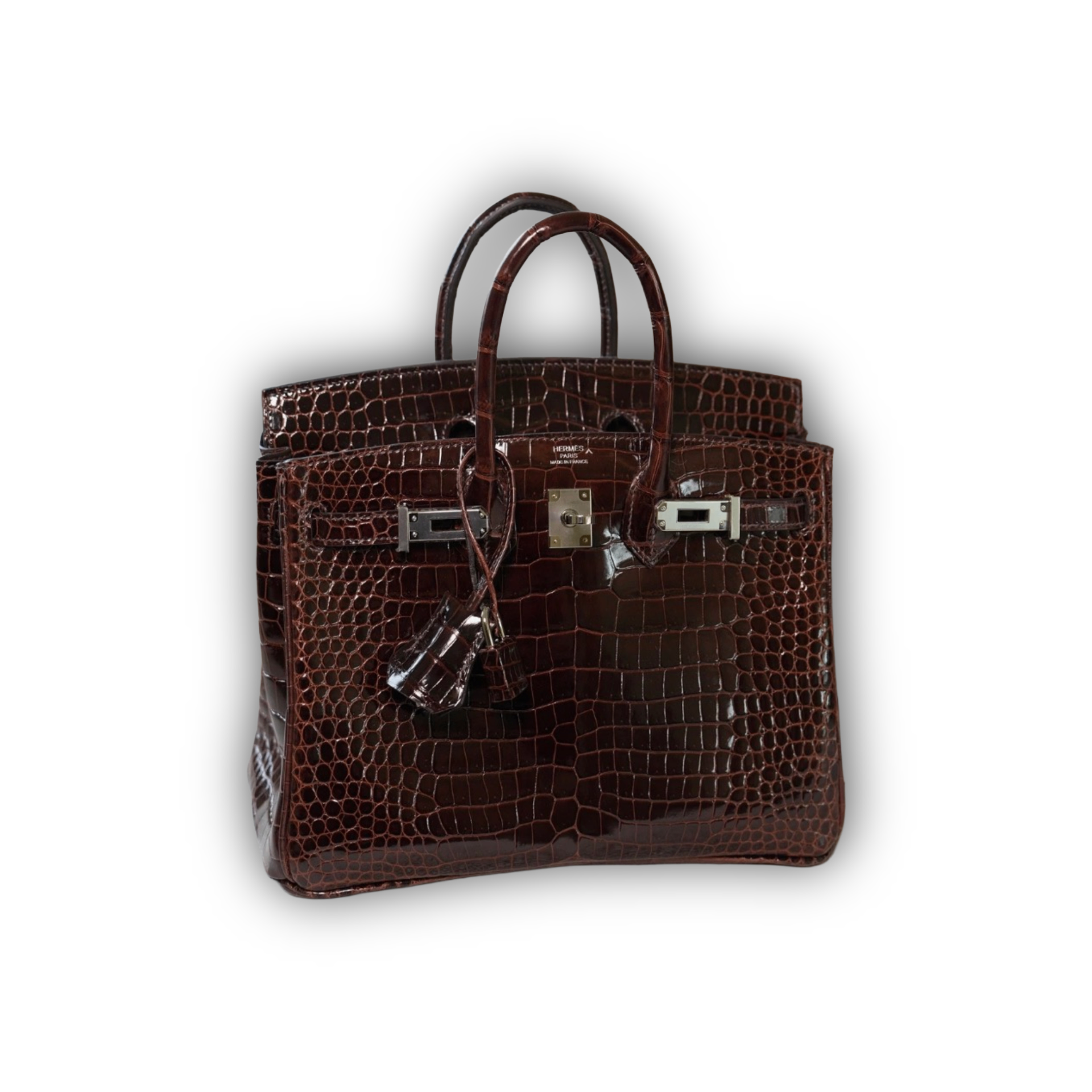 Hermes Birkin 25 Havane Shiny Porosus PHW — view 2